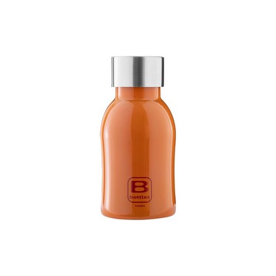 B Bottles Twin - Orange Lucido - 250 ml - Bottiglia Termica a doppia parete in acciaio inox 18/10